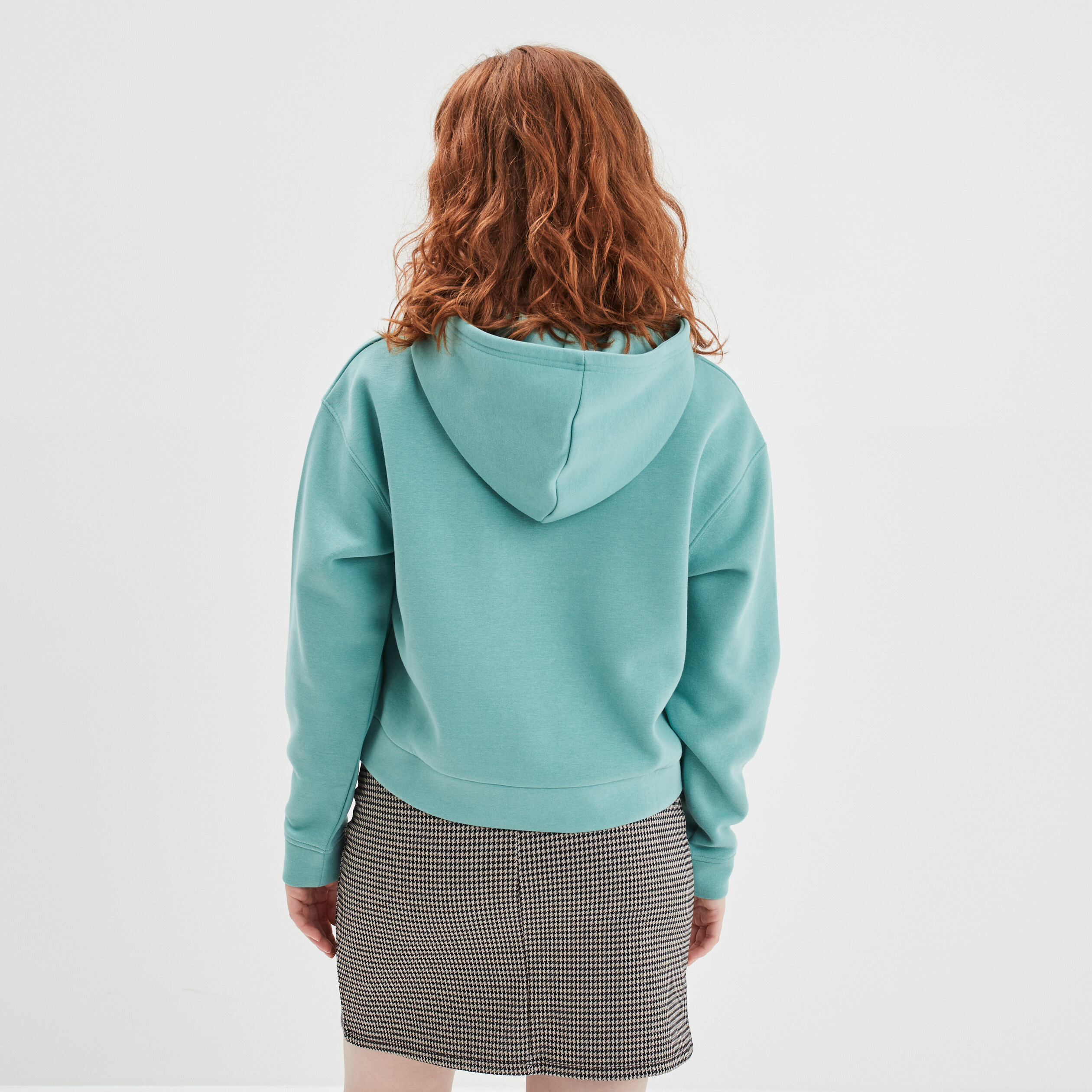 Sweat cropped à capuche hoodie vert femme | La Halle