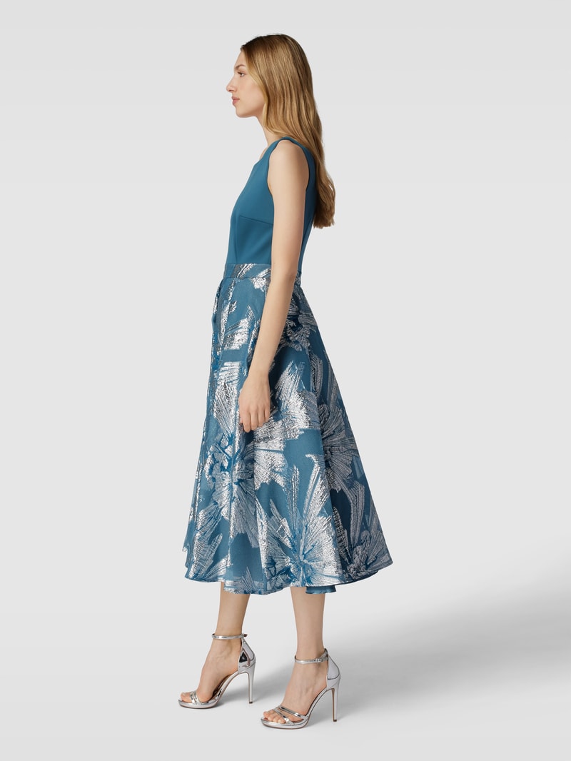 Cocktailkleid mit Effektgarn in bleu
