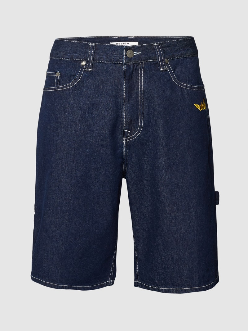 Bermudas in Denim-Optik in dunkelblau