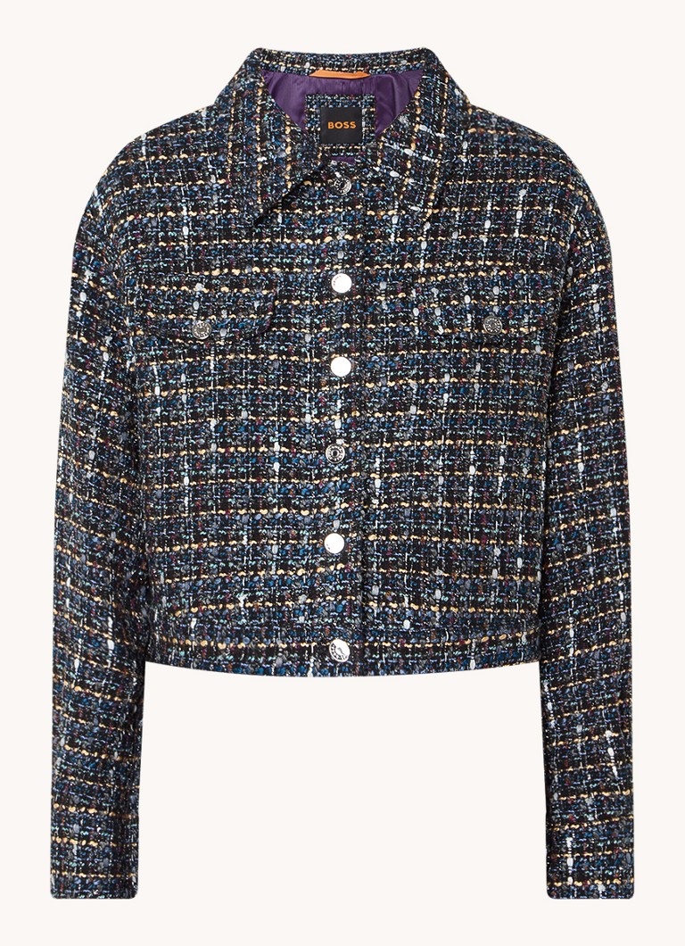 HUGO BOSS Tweed-look jacket with chest pockets