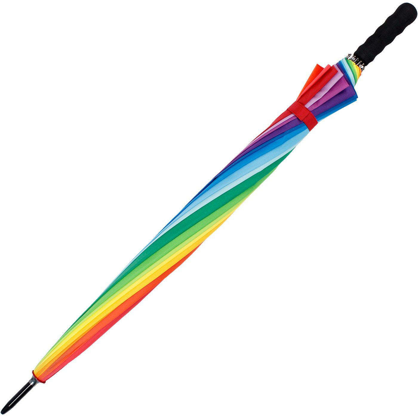 iX-brella Langregenschirm Leichter Regenbogen Fiberglas XXL-Schirm 16-teilig, farbenfroh