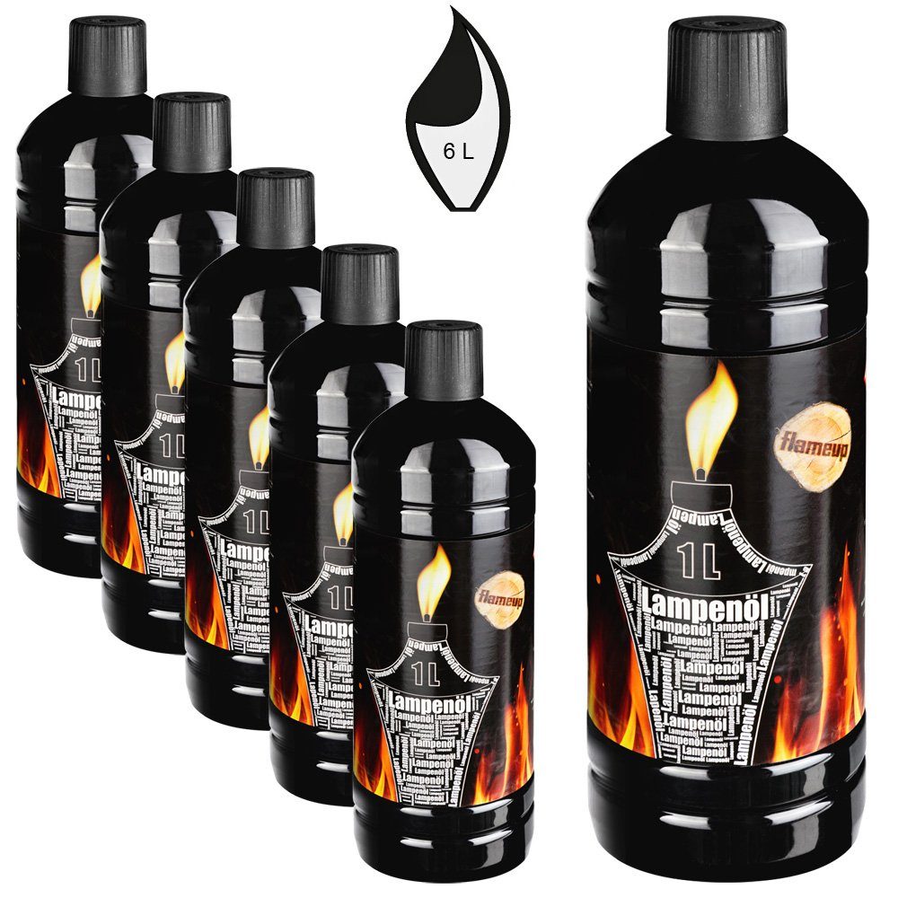 Flameup Lampenöl 6 L Lampenöl Gartenfackel neutral klar Petroleumlampe Öllampe Laterne, 6 l