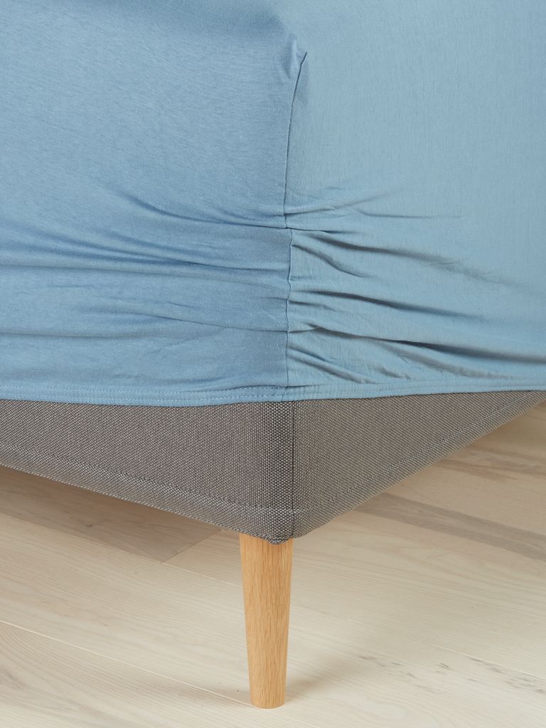 JETTE złote prześcieradło Jersey JETTE 75x200x35cm niebieskie