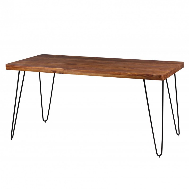 Wohnling Massivholz Sheesham Esstisch 160 x 80 x 76 cm Küchentisch Massiv
