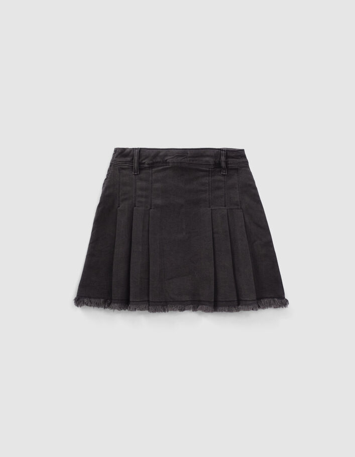 Jupe en jean gris courte et plissée fille
