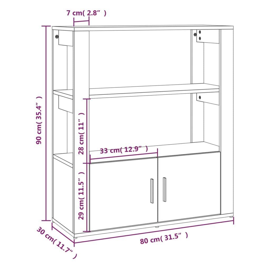 vidaXL Sideboard Sideboard Sonoma-Eiche 80x30x90 cm Holzwerkstoff (1 St)
