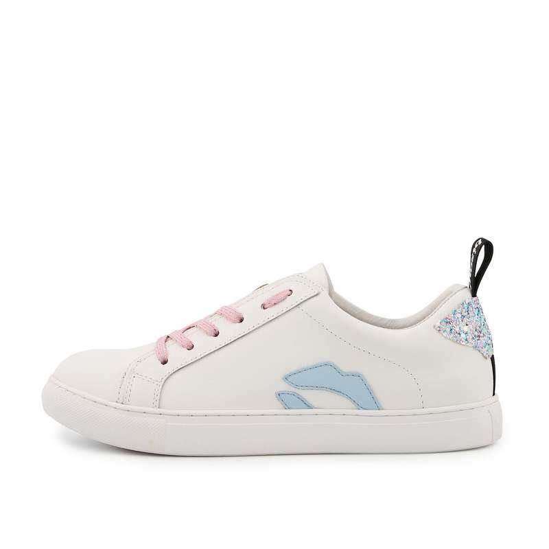 Baskets en cuir Betty bleu mermaid glitter lace