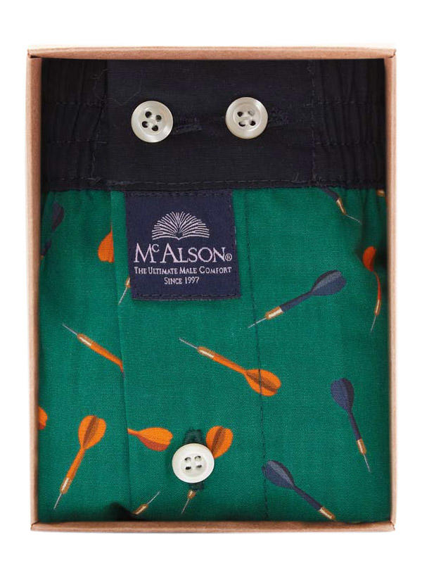 MC ALSON, Boxershorts, Baumwolle, grün gemustert