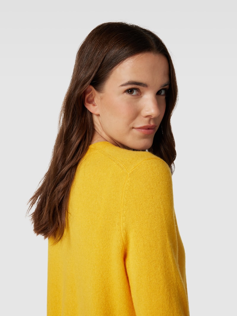 Kaschmirpullover in melierter Optik in messing