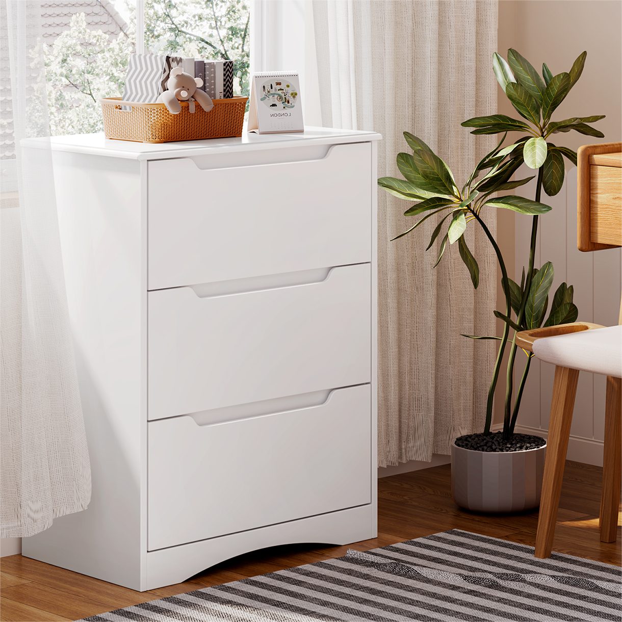 Bealife Schubkastenkommode Kommode, Schlafzimmer Flur, Schrank, Sideboard, Weiß