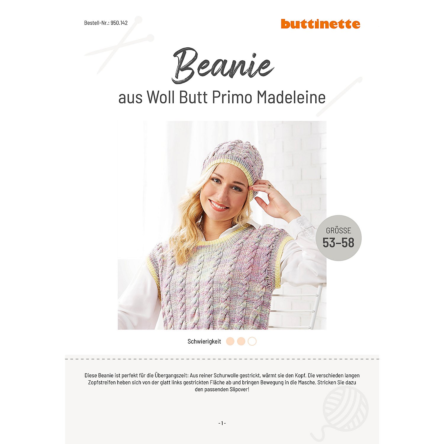 Strickanleitung – Beanie aus Woll Butt Primo Madeleine