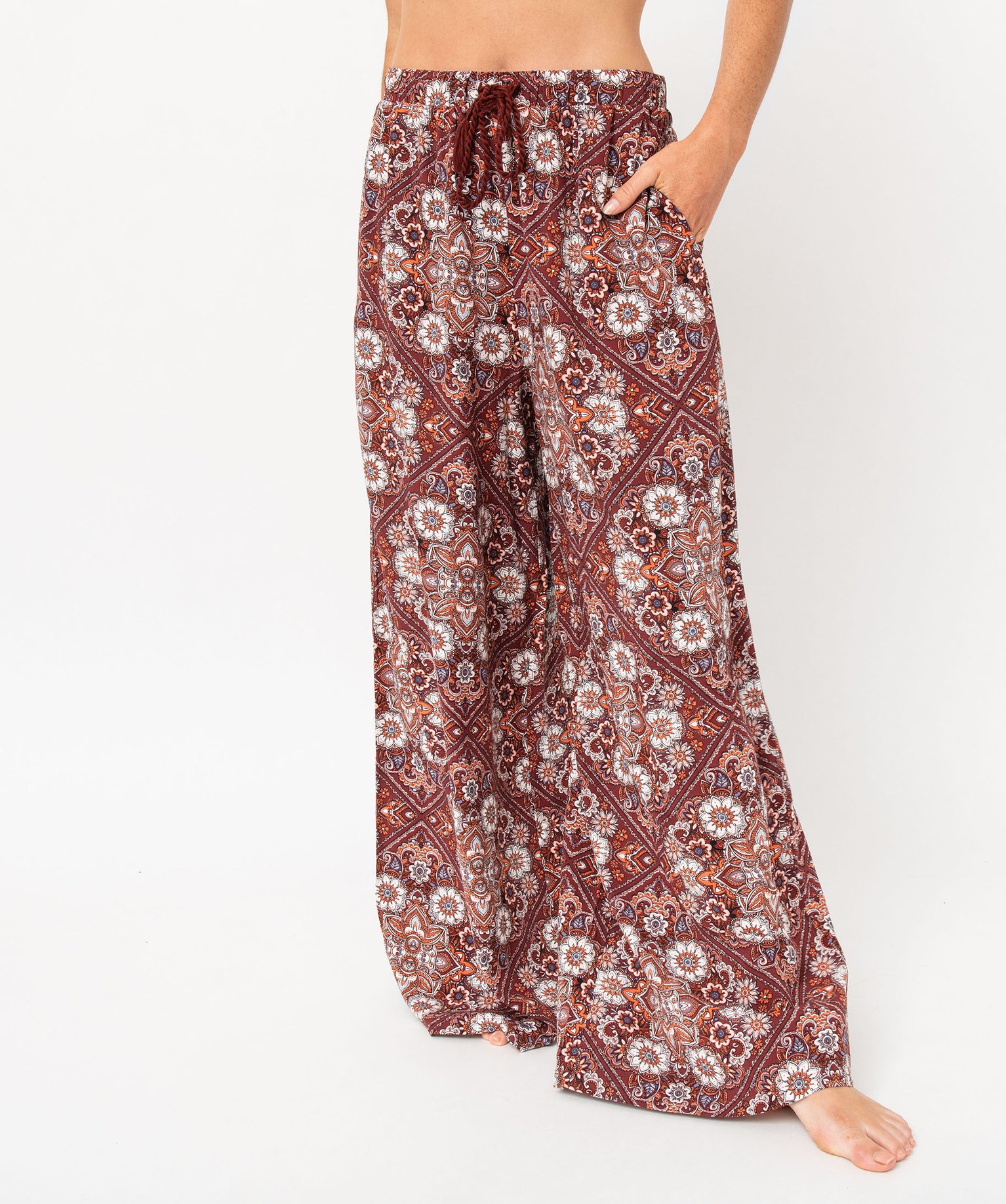 Pantalon de pyjama ample à motifs fleuris femme imprime | GEMO