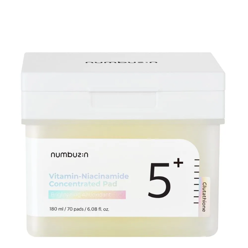 Discos de limpeza e tonificação clareadores concentrados com vitamina e niacinamida Numbuzin No. 5