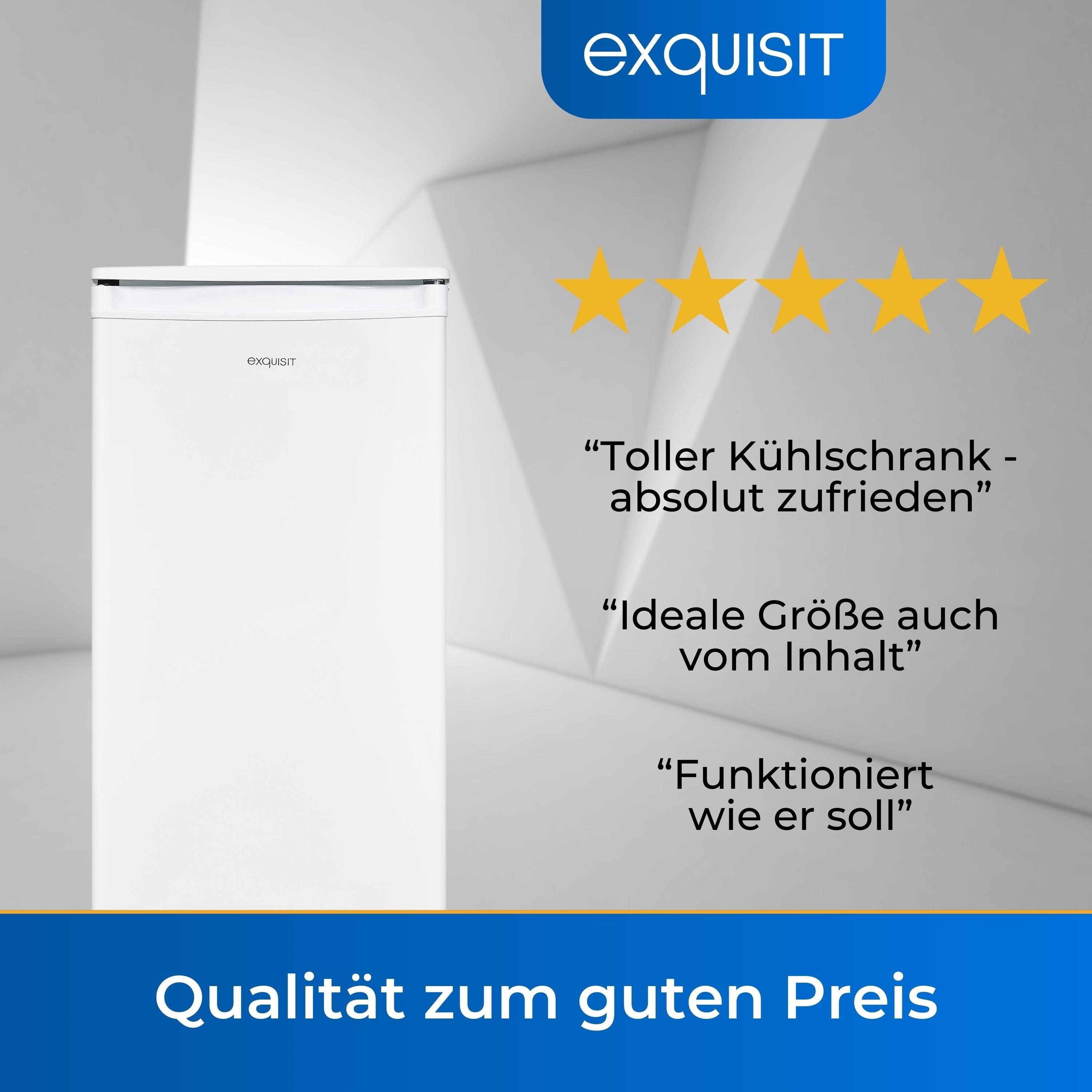 exquisit Kühlschrank KS86-0-091F, 84.5 cm hoch, 45 cm breit, 79 Liter Nutzinhalt, Eisfach, LED-Beleuchtung