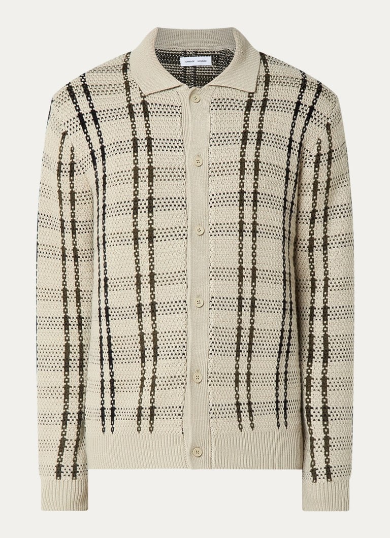 Cardigan gros din satin de la SAMSØE SAMSØE, confecționat dintr-un amestec de lână.