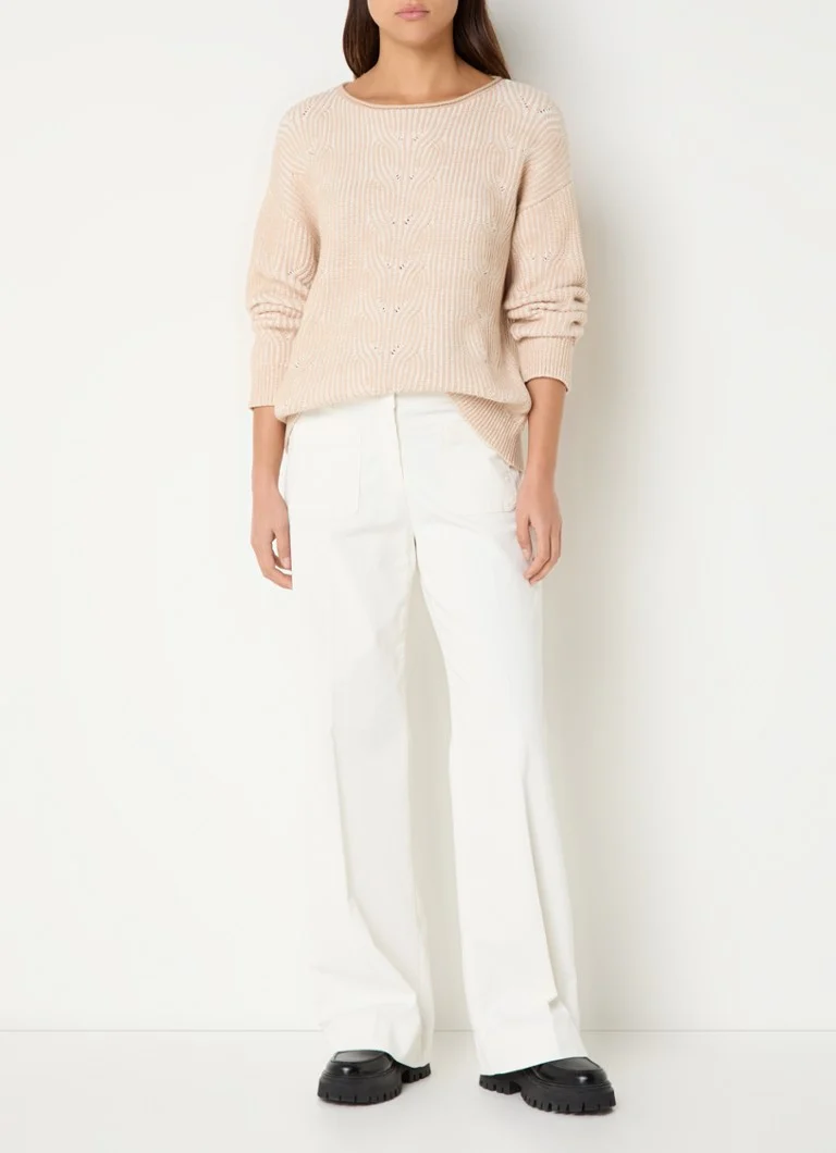 Sweter BRAX Lesley z dzianiny prążkowanej z mieszanki wełny