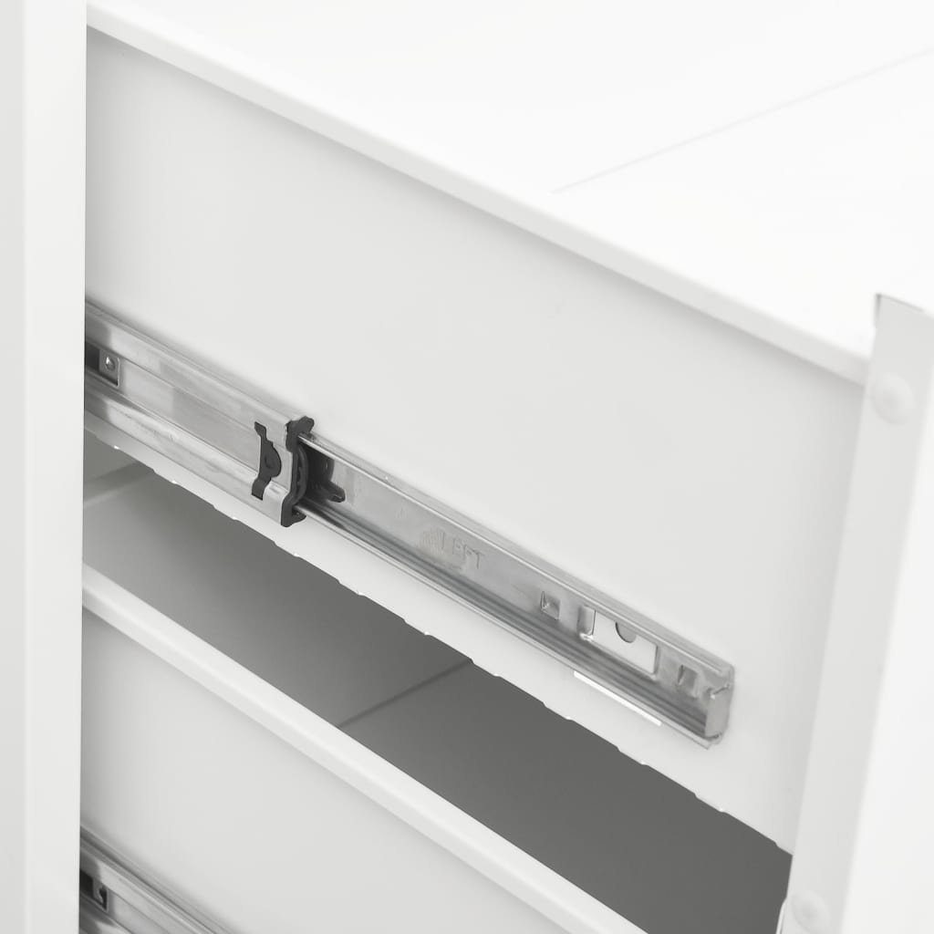vidaXL Anrichte Industrial Kommode mit Schubladen Weiß 78x40x93 cm Metall