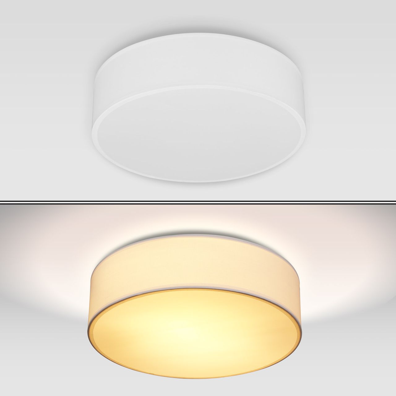 Casaria monzana® Deckenlampe Weiß Stoff Ø38cm