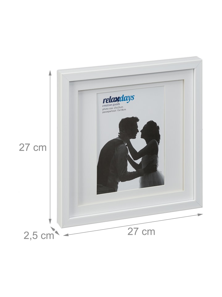 relaxdays 2 x Bilderrahmen in Weiß - 25 x 25 cm günstig kaufen onesize