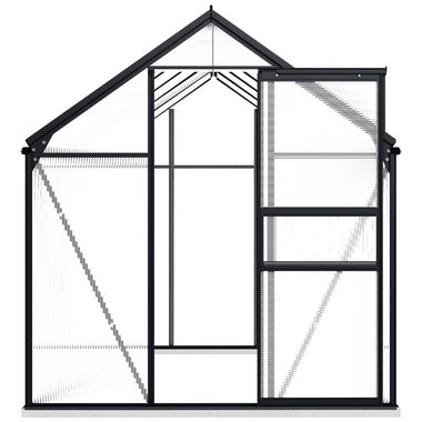 vidaXL Gewächshaus Gewächshaus mit Fundament Anthrazit Aluminium