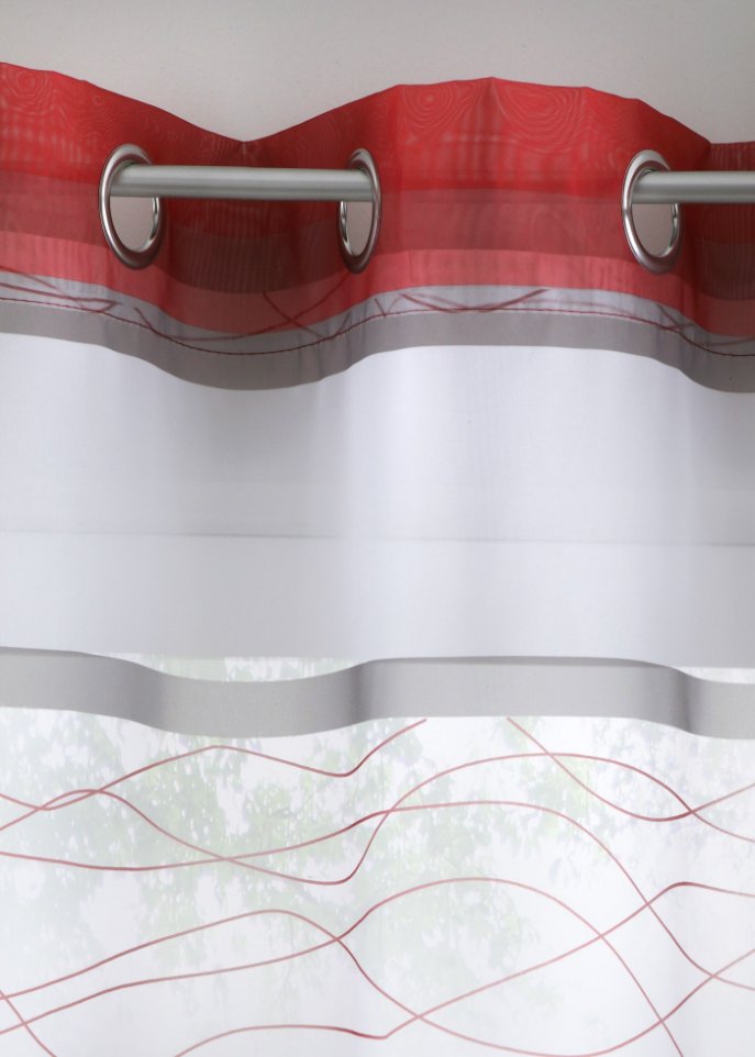 Transparente Gardine mit Querstreifen Druck (1er Pack)