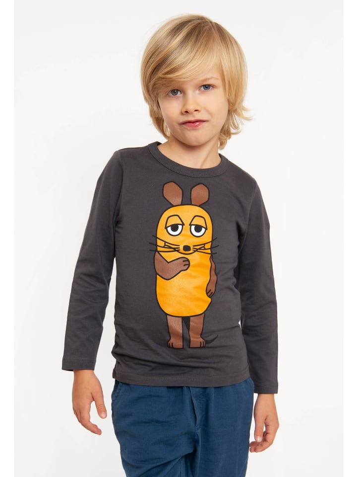Logoshirt Langarmshirt Die Sendung mit der Maus - Die Maus in grau-blau günstig kaufen