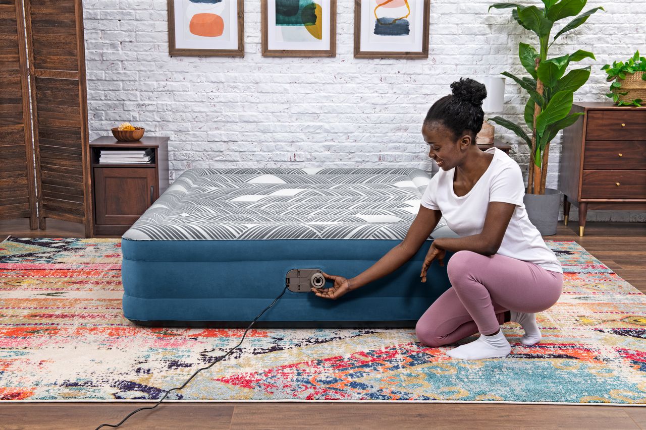 Bestway TriTech™ Doppelluftbett Fashion Flock™ mit Oberfläche & Elektropumpe