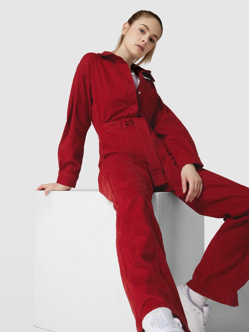 Jumpsuit mit Taillenband in bordeaux rot