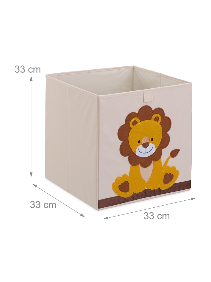relaxdays Aufbewahrungsbox in Beige/ Gelb - (B)33 x (H)33 x (T)33 cm günstig kaufen onesize