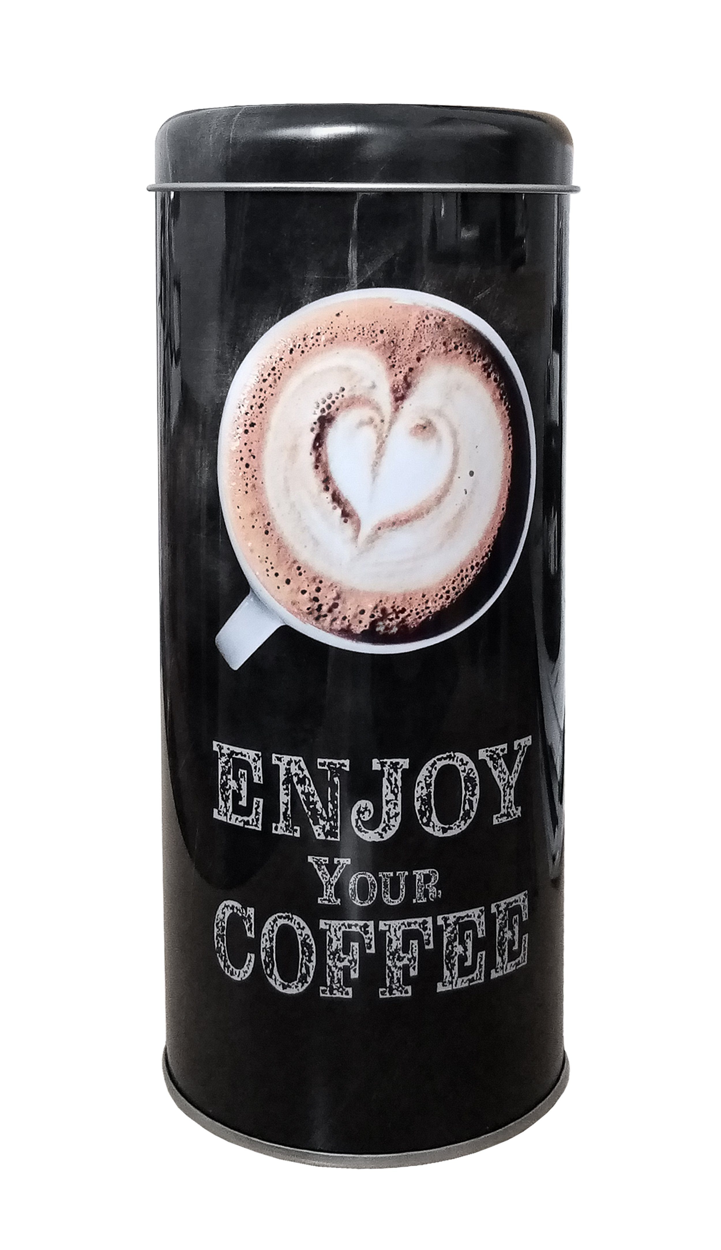 Kesper Kaffeedose KAFFEEDOSE für Kaffeepads Metall Ø8cm Kaffeekapsel Kaffeepaddose 04, Blechdose Vorratsdose Paddose Halter Metalldose Kaffee Dose