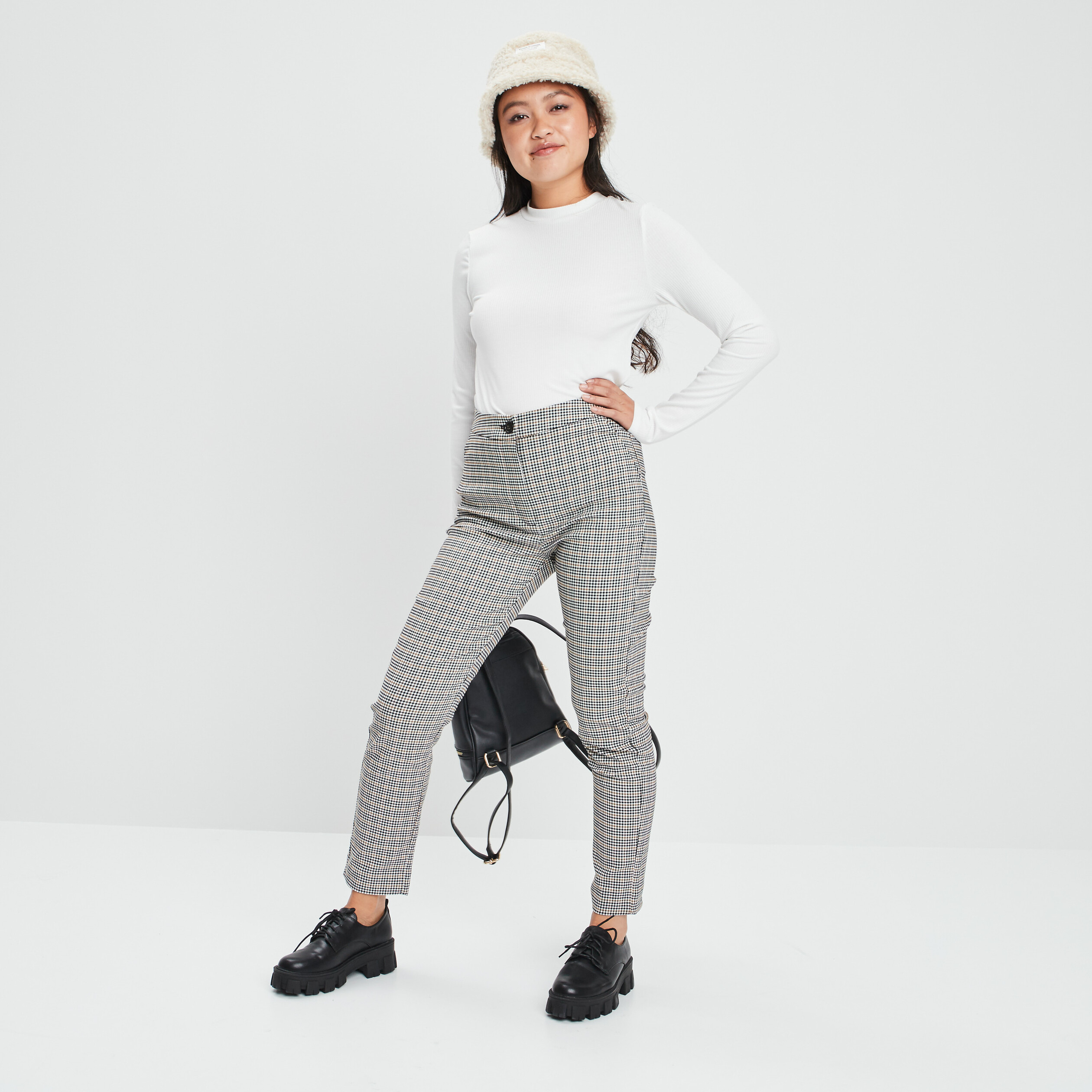 Pantalon droit taille haute jaune femme | La Halle