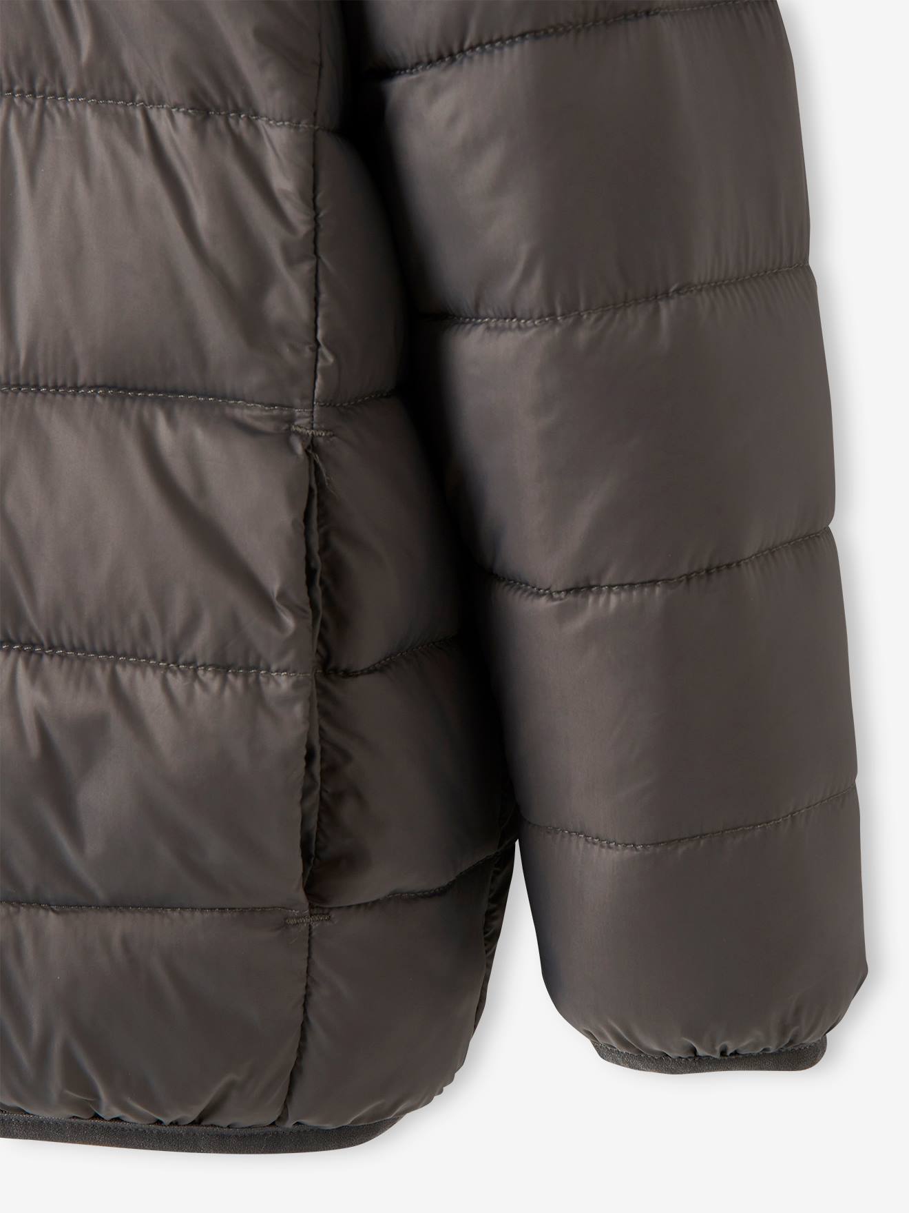 Vertbaudet Jungen Light-Steppjacke mit Wattierung aus Recycling-Polyester - anthrazit colorblock-farben