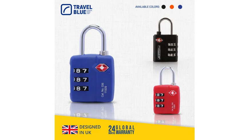 TravelBlue TSA-Kombinationsschloss sortiert