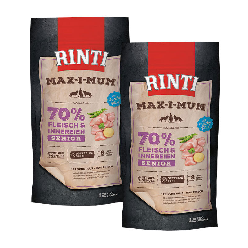 RINTI Hundetrockenfutter RINTI MAX-I-MUM Senior Huhn 2x12 kg