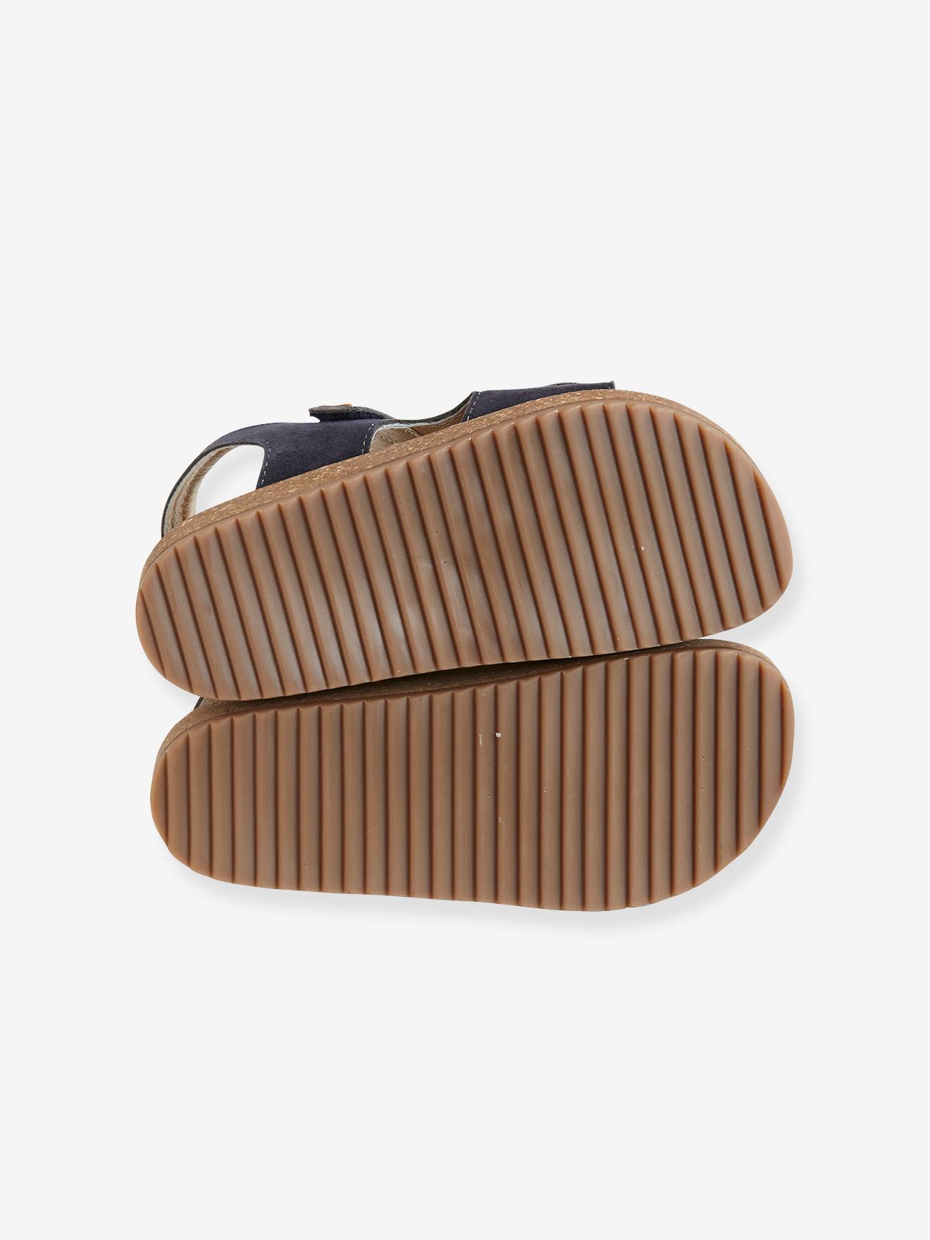 Sandales anatomiques cuir garçon taupe