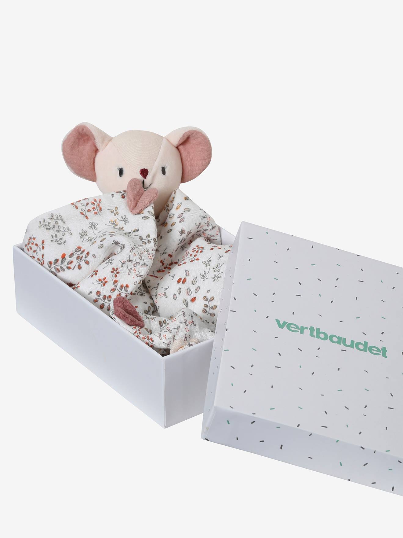 Doudou carré en gaze de coton GRENIER blanc