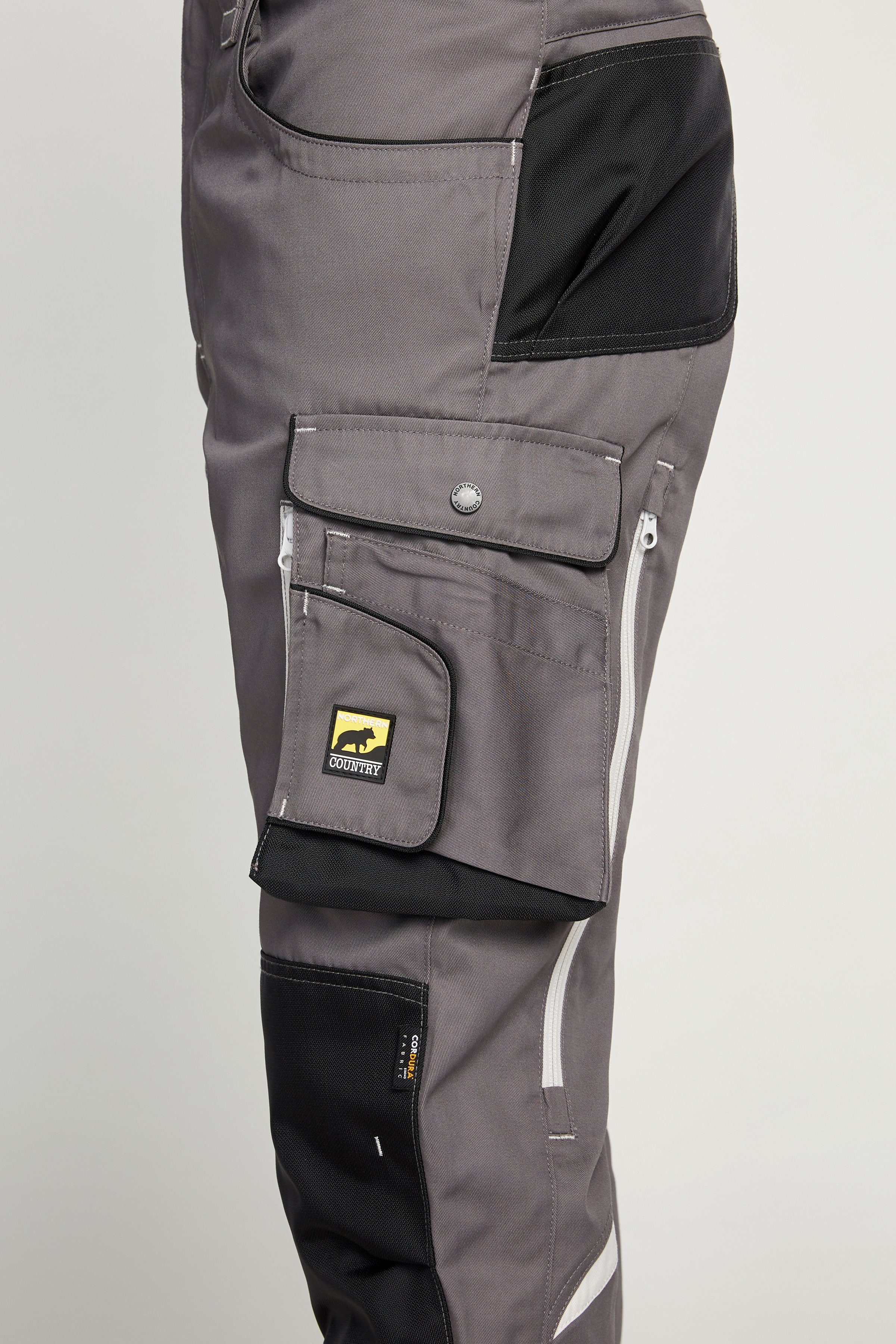 Northern Country Arbeitshose worker plus (langlebig durch 3-fach Innenbeinnaht und viele Verriegelungspunkte) mit Cordura®Verstärkungen und Reißverschlussbelüftung mit 9 Taschen