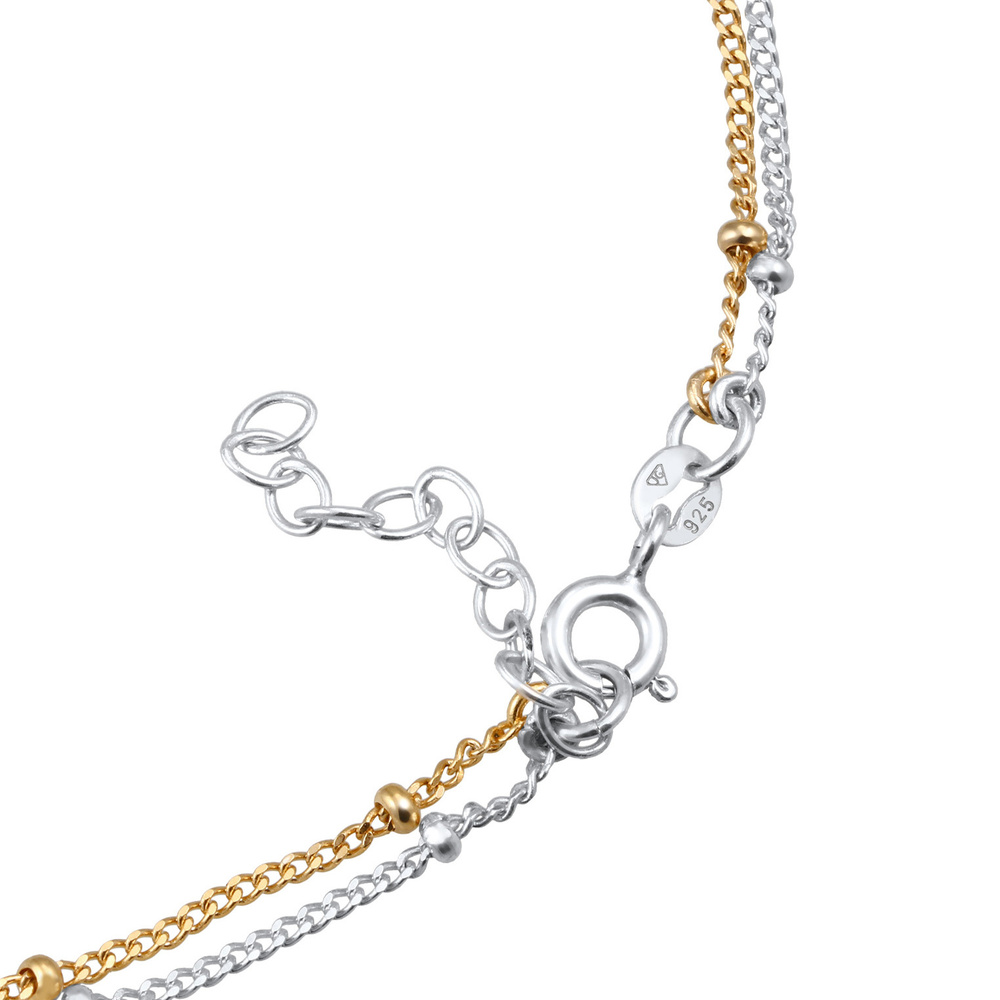 Elli Elli Bracelet de Cheville Chaîne boule pour femme bicolore Summer Beach Basic Min Bijoux