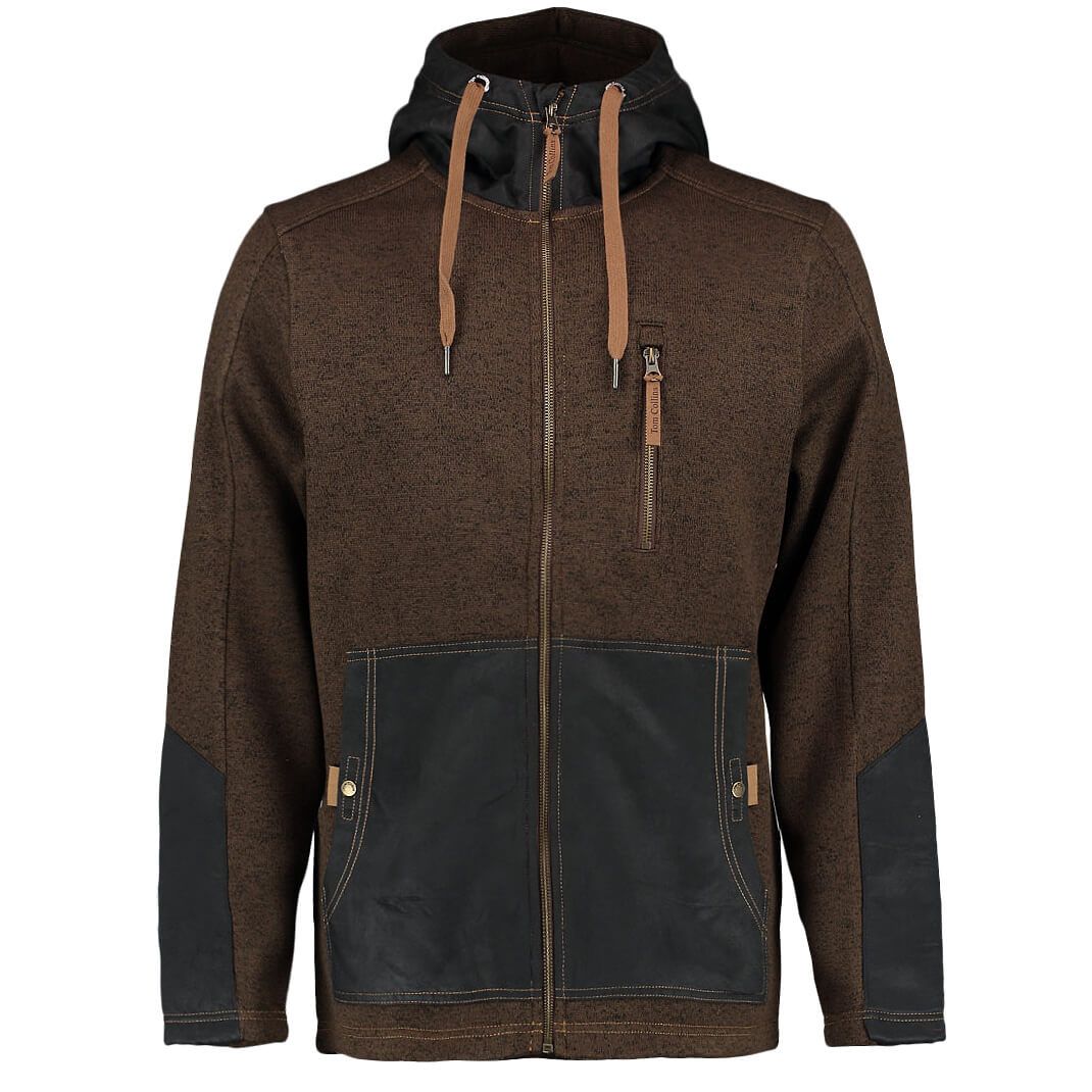 Strickfleece Jacke mit Kapuze