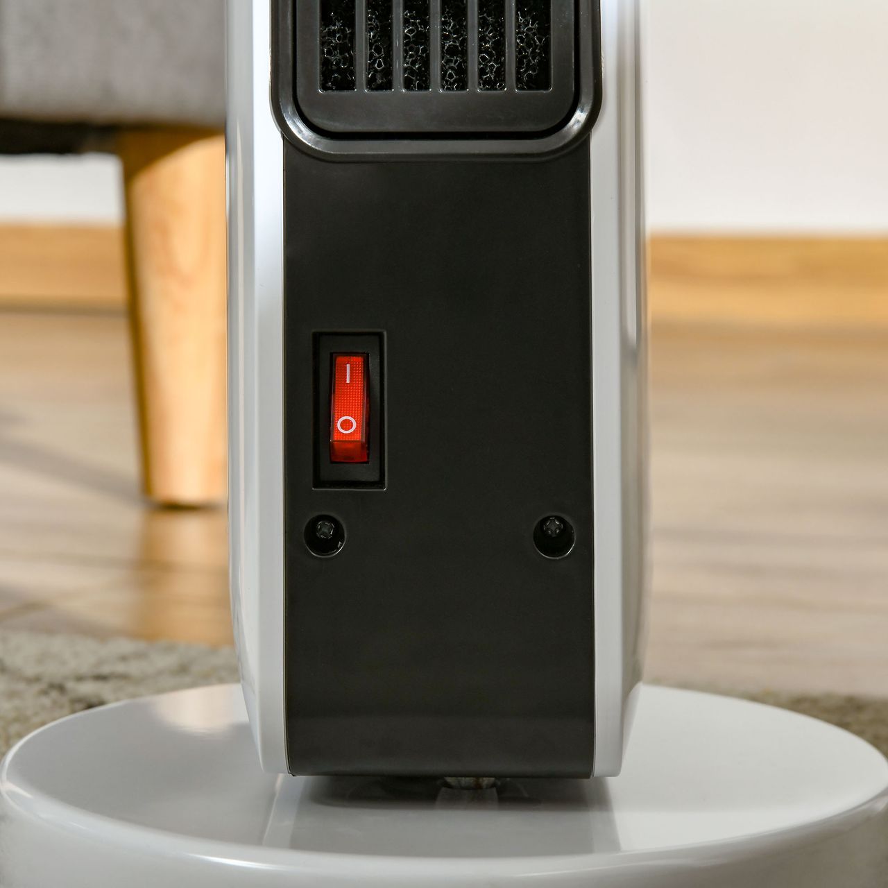 HOMCOM Heizgerät Heizlüfter 2200W Elektroheizer Keramik Heizturm mit Fernbedienung 8-Stunden-Timer Oszillation Heizer Heizung ABS PA Weiß Schwarz 21 x 21 x 73 cm