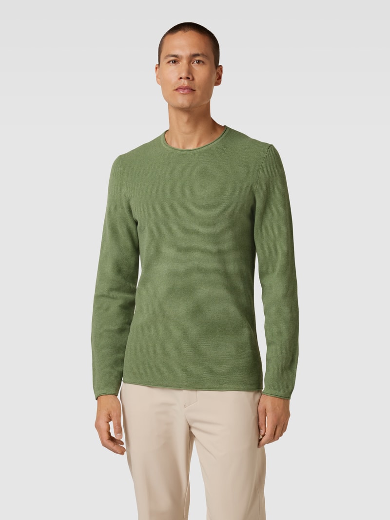 Strickpullover mit Rundhalsausschnitt in mint meliert