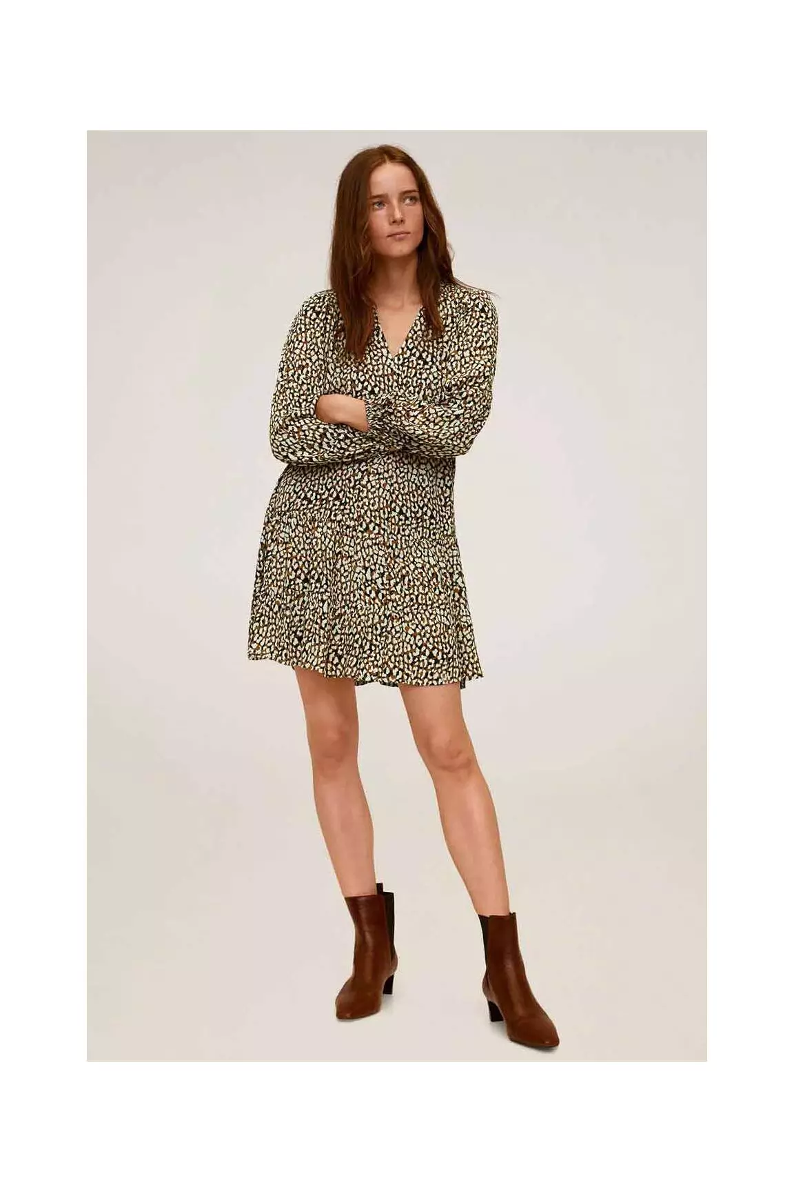 Mango Robes Courtes Femme couleur marron