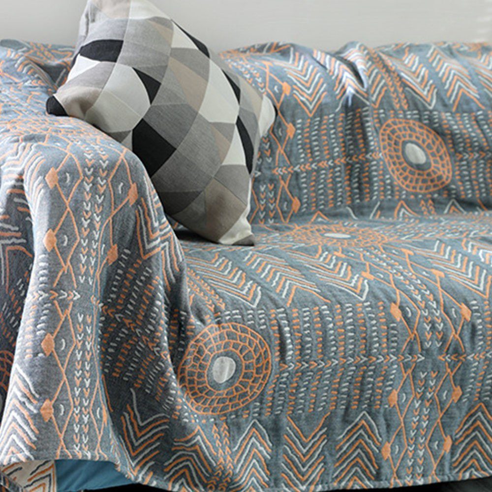 Baumwollbettdecke, Decke Baumwolle mit Fransen Doppelseitig150x230cm Sofa Blanket Cover, FELIXLEO
