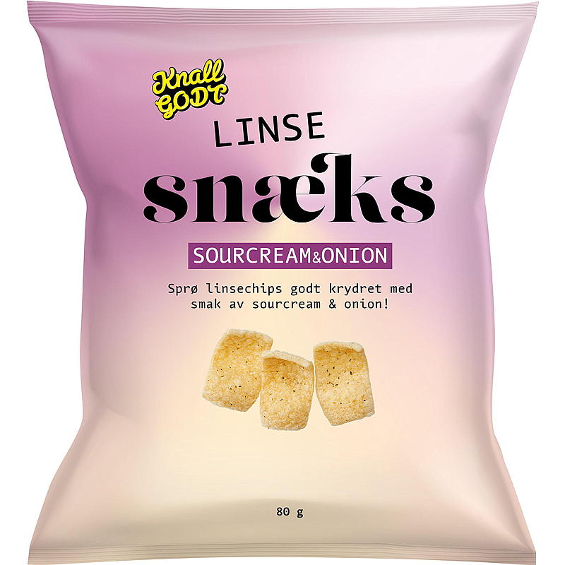 KnallGodt Linsesnacks 80 g Sourcream & Onion Knallgodt