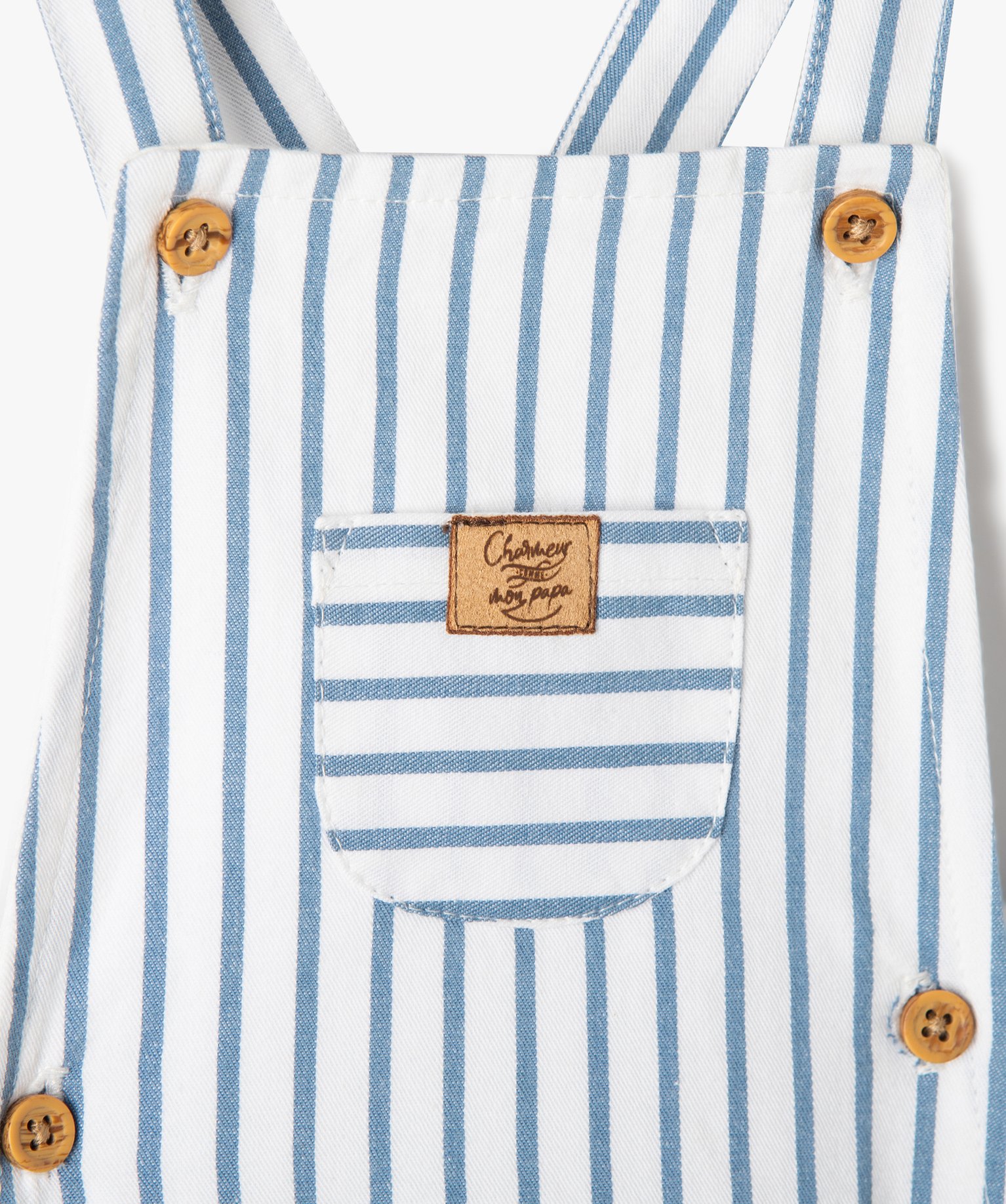 Combishort bébé à bretelles coupe barboteuse ecru | GEMO