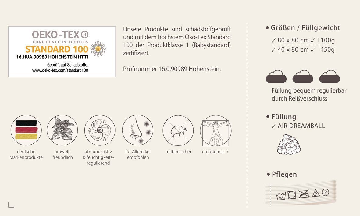 SEI Design Seitenschläferkissen WELLE 40x130 + Bezug, Spar-Set, 1-tlg., Schwangerschaftskissen Stillkissen