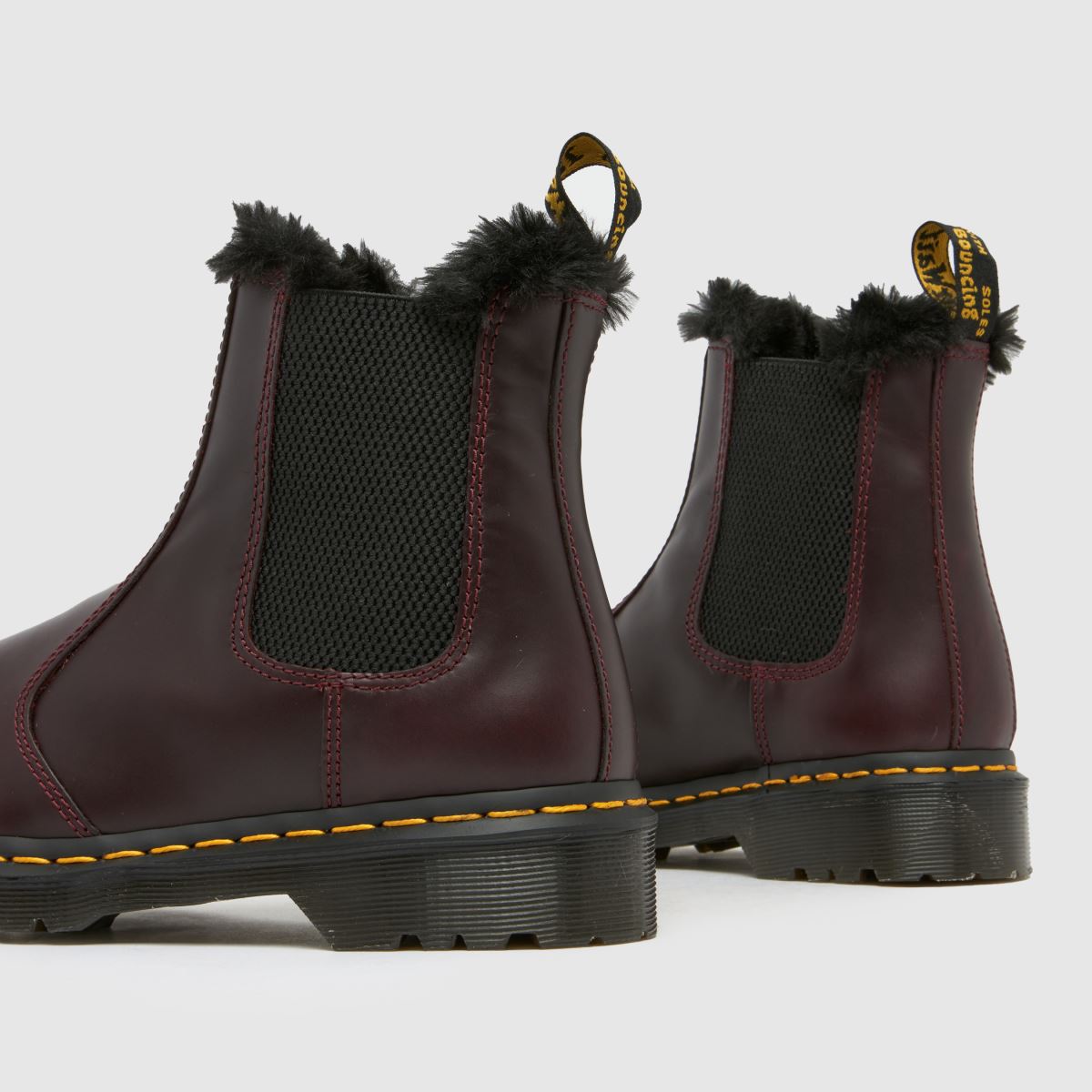 Dr. Martens 2976 Leonore szőrmével bélelt csizma bordó színben