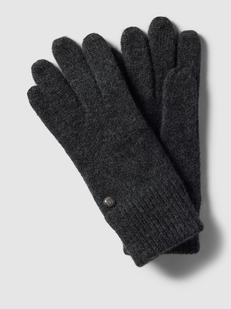 Handschuhe mit Label-Detail in anthrazit