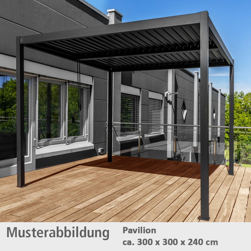 CHILLROI Pavillon mit Lamellendach, ca. 300 x 300 x 240 cm