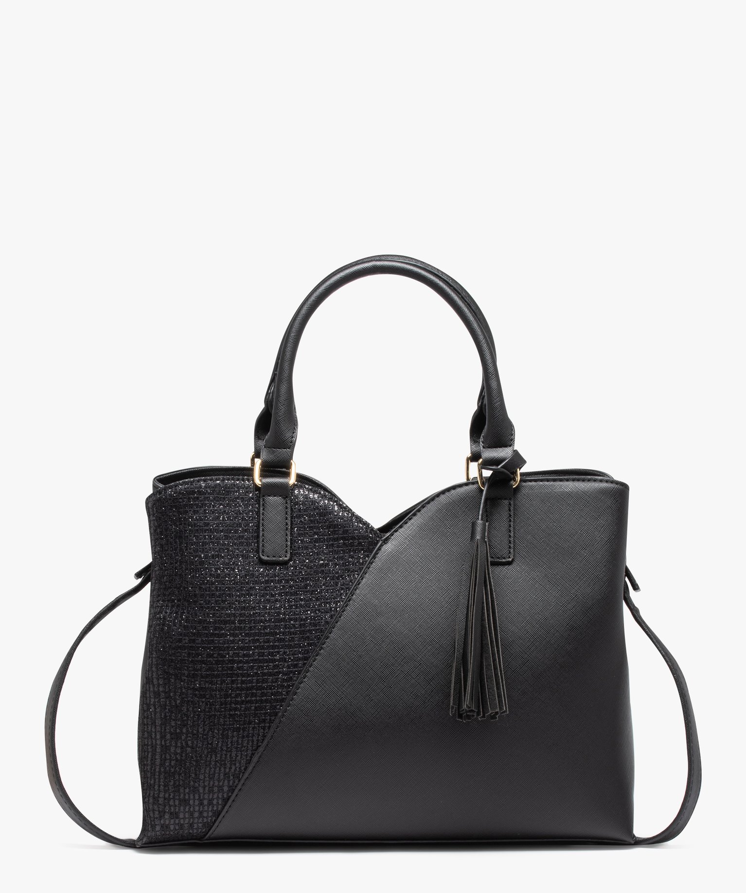 Sac à main avec bandoulière amovible femme noir | GEMO